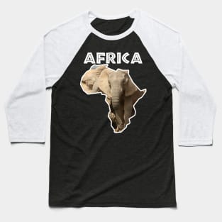 African Wildlife Continent Elephant Mother and Calf Baseball T-Shirt